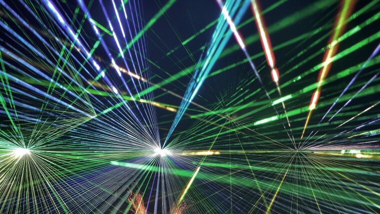Laser show at the summer festival of the University of Jena
