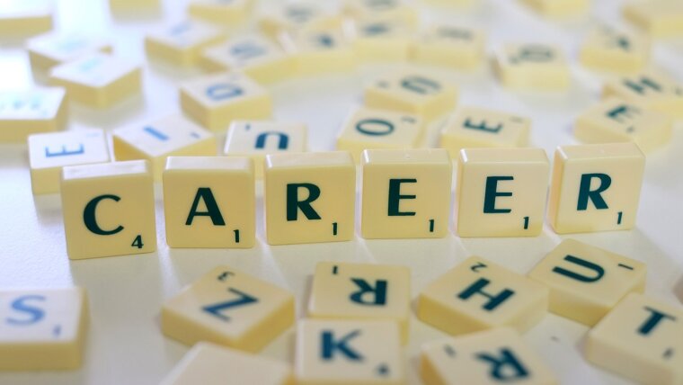 Scrabble letters forming "Career"