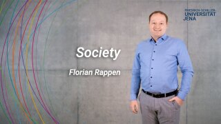 placeholder image — Florian Rappen in front of a grey wall, next to him is the keyword society.
