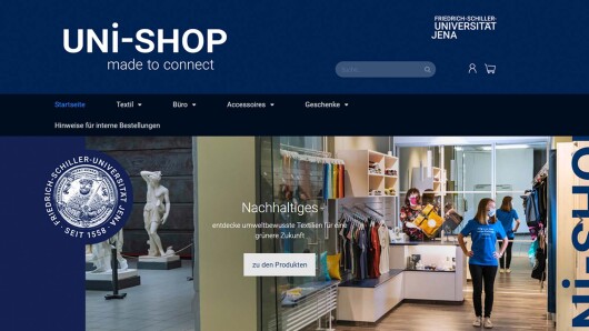 Webansicht des neuen Uni-Shops