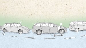 Mit dem Roller vorbei am Stau: Nachhaltige Mobilität ist in der Stadt oft schneller als das Auto.