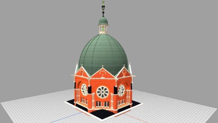 Die 3D-Rekonstruktion der Neuen Synagoge in Breslau von 1872 ist bereits Teil der Browseranwendung.