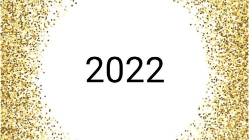 Goldkonfetti und die Zahl 2022