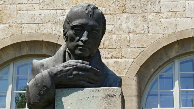 The monument to Georg W. F. Hegel, who was a professor at the University of Jena from 1801-1806.