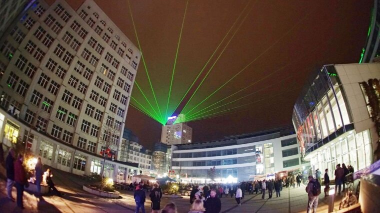 Laser show on the campus