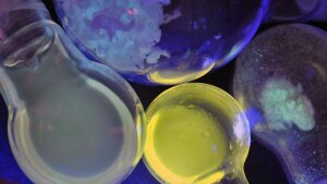 Fluoreszierende Substanzen in Rundkolben