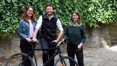 The new team of the Green Office: (from right) Laura Brock, PD Dr. Thomas Heller und Claudia Hilbert.
