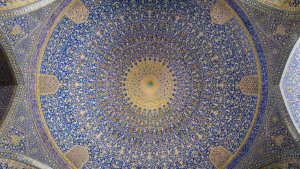 Innenansicht der Kuppel der Schah-Moschee, Isfahan, Iran