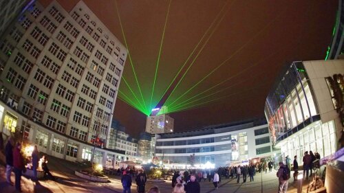 Light installation at Ernst-Abbe-Platz in Jena