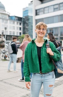 Student on campus