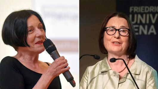 Die Nobelpreisträgerinnen Herta Müller (l.) und Irina Scherbakowa.