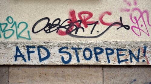 Graffiti "AFD stoppen".