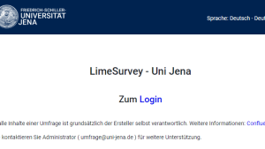 Anmeldung im LimeSurvey