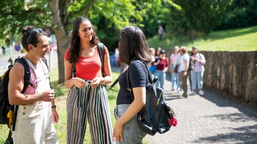 Students in Griesbach Garden