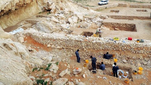 Die Ausgrabungsstätte Jebel Faya auf der Arabischen Halbinsel.