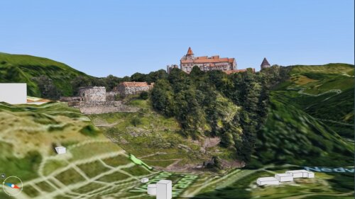 Das digitalisierte Schloss Pernstejn im 4D-Browser Geoviewers.