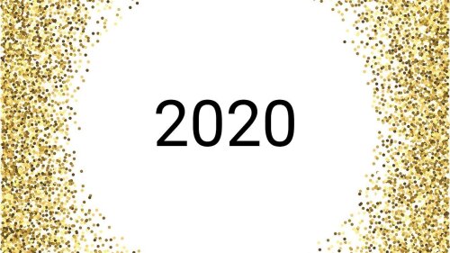 Goldglitter mit der Jahreszahl 2020