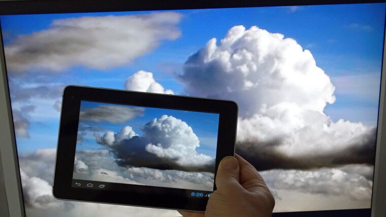 Screen with clouds