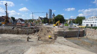placeholder image — Work on the construction site at Inselplatz has begun.